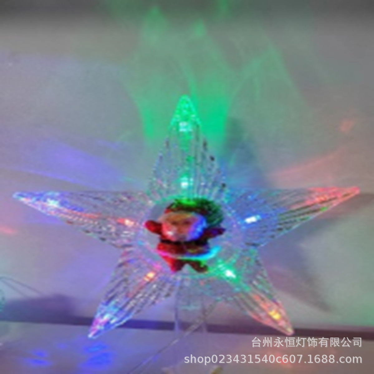 Christmas tree top light led pentagram lights battery box luminous stars flashing holiday room shopping mall decoration