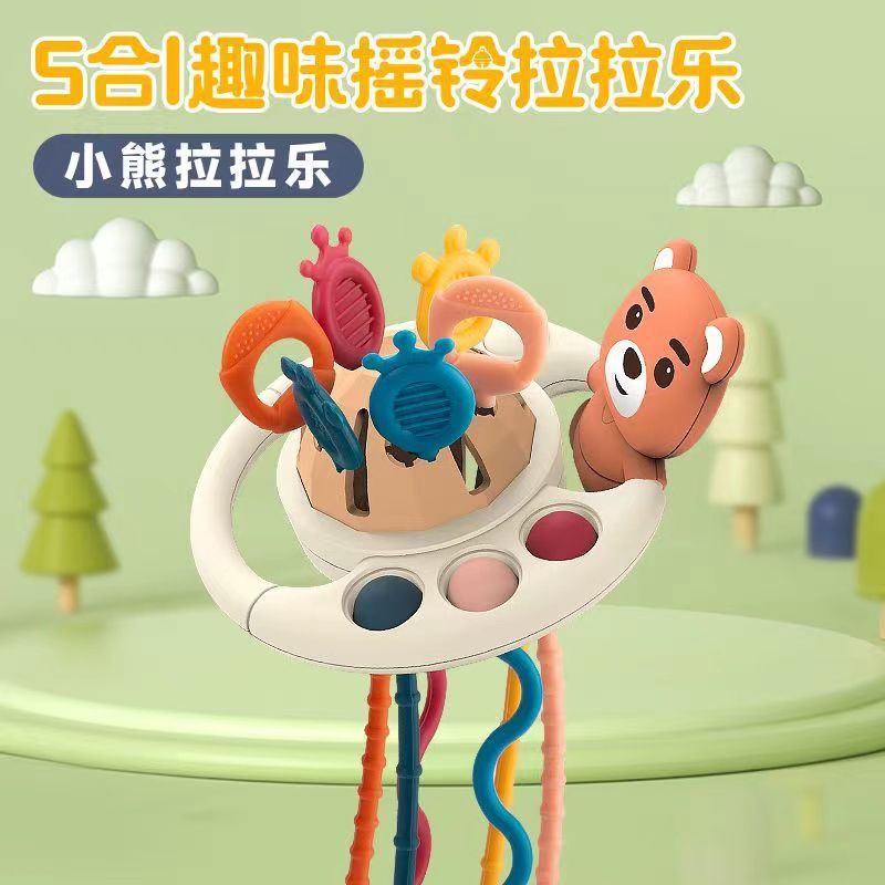 Fun rattle teether & finger press toy - early education & developmental toy for babies & toddlers