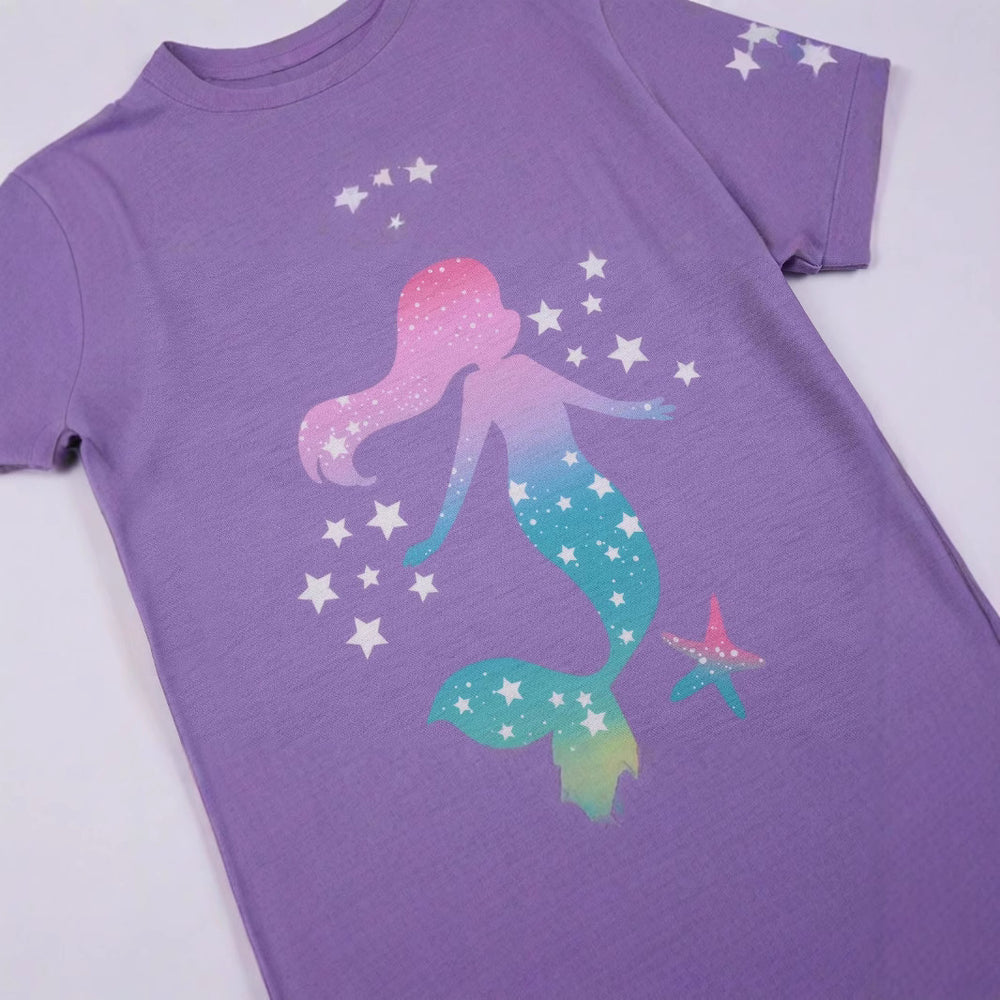 Flame-retardant fabric cross-border foreign trade summer girl home wear dreamy mermaid 2-piece suit