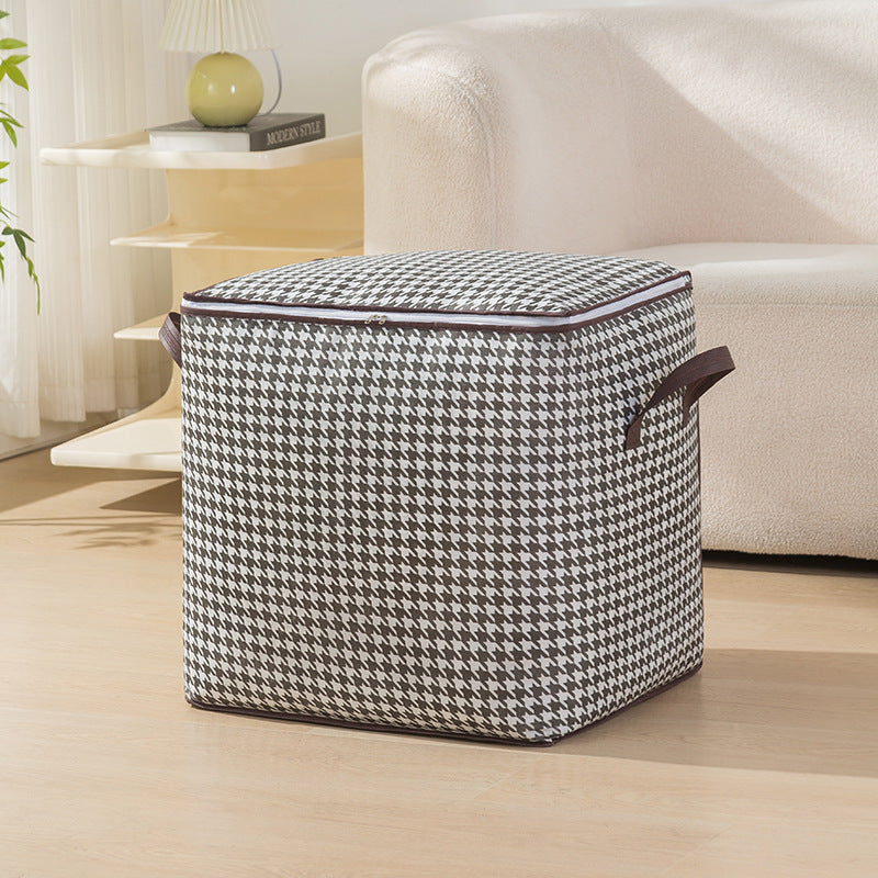 Quilt storage bag Thousand bird grid non-woven moving bag Large capacity travel duffel bag Foldable packing bag