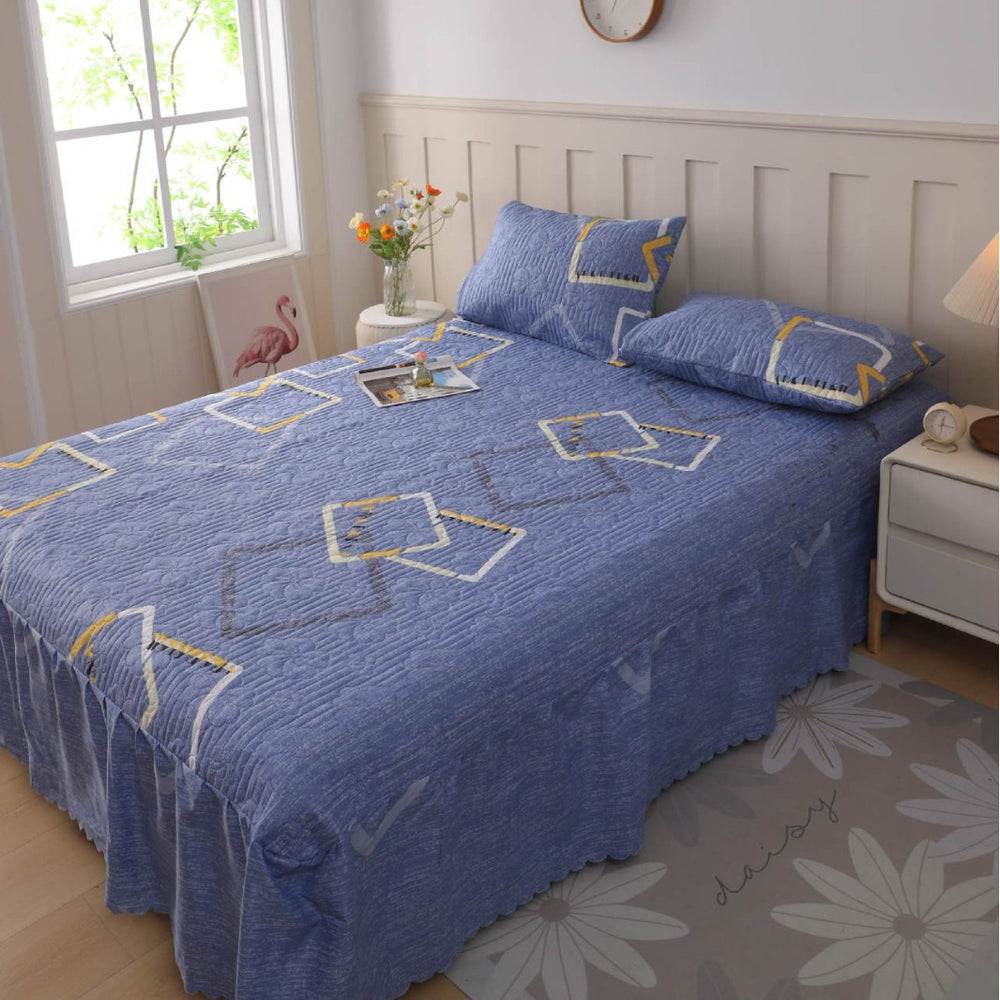 2026 amazon quilted bed skirt bedspread heightened double anti-static breathable mattress simmons bedspread three-piece set