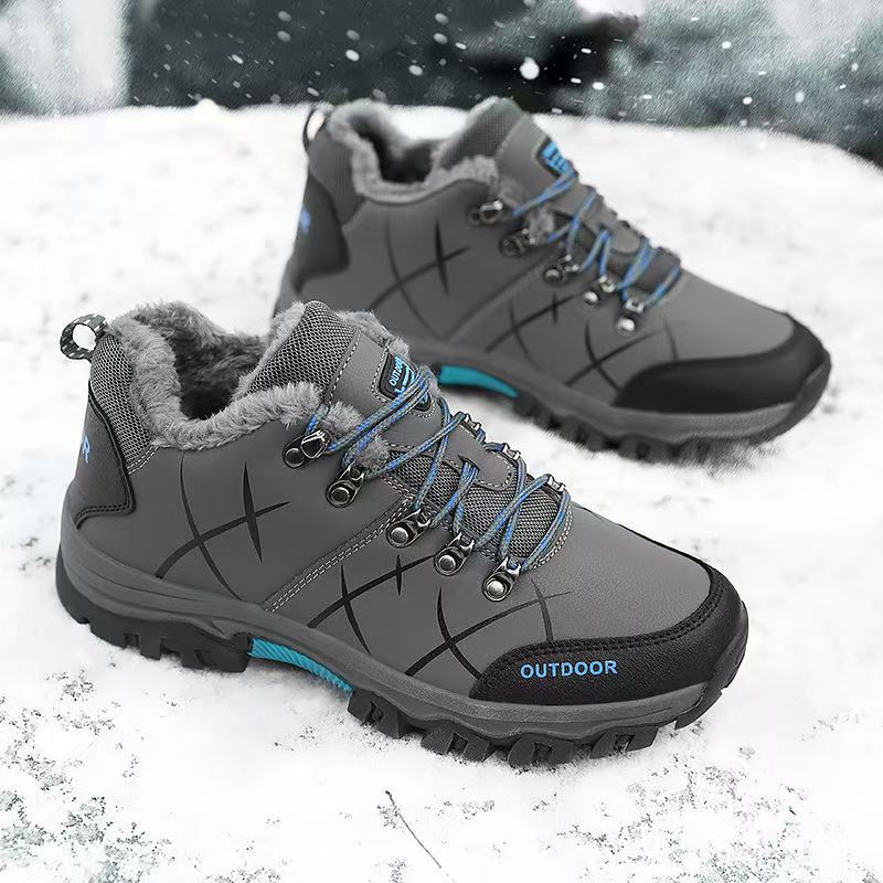 Autumn winter outdoor men's shoes waterproofnon-slipabrasion resistanthiking shoes middle-aged men heattechfleece-lined travel shoes sneakers