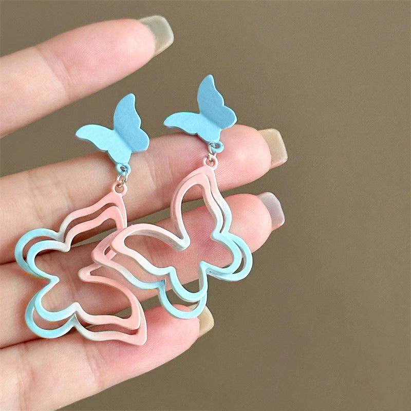 Interesting cut out butterfly earrings sweet dopamine spring and summer fashionelegantniche style earrings small fresh earrings wholesale