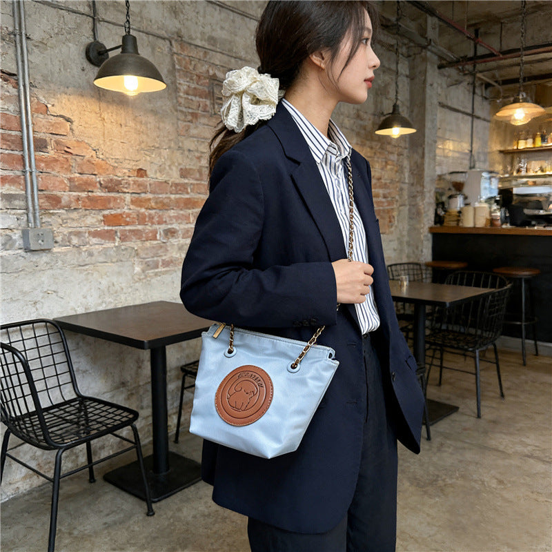 Premium nylon tote bag for women - 2026 new fashion color block design, autumn/winter textured underarm commuter bag