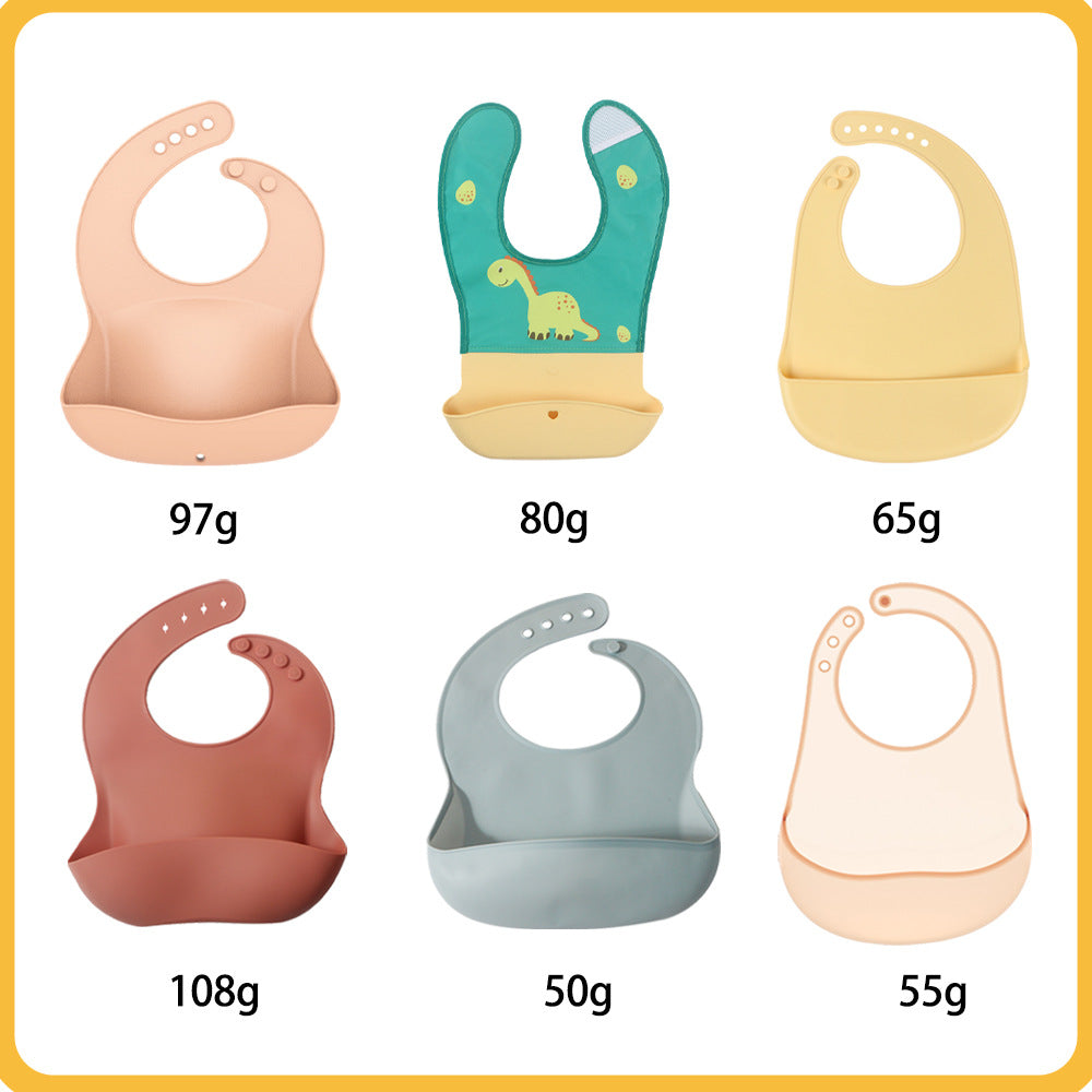 Personalized food grade silicone baby bib kids thin bib waterproof bib toddler bib soft saliva bib