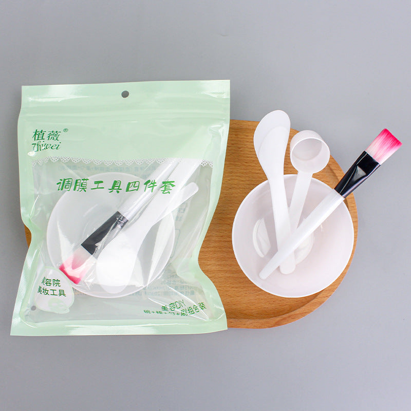 Zhiwei spa tools mask mixing bowl beauty four-piece set: mask bowl, beauty brush, mask mixing stick, measuring spoon