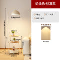 Wood style living room sofa corner floor lamp charging storage all-in-one coffee table lamp cream style bedroom atmosphere lamp