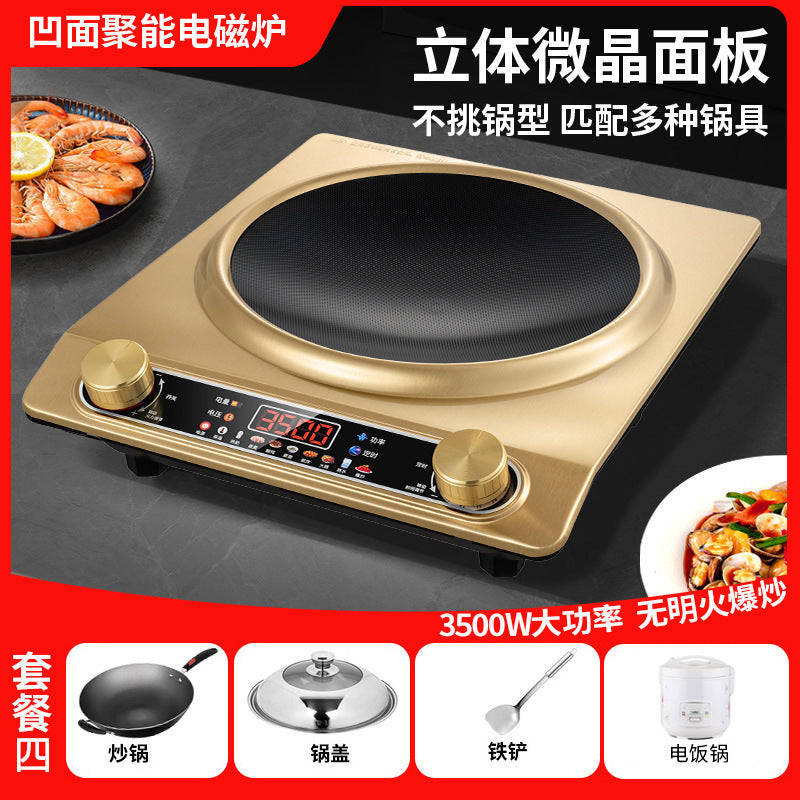 Concave induction cooker for home new arrival fire stove high power induction cooker commercial battery stove