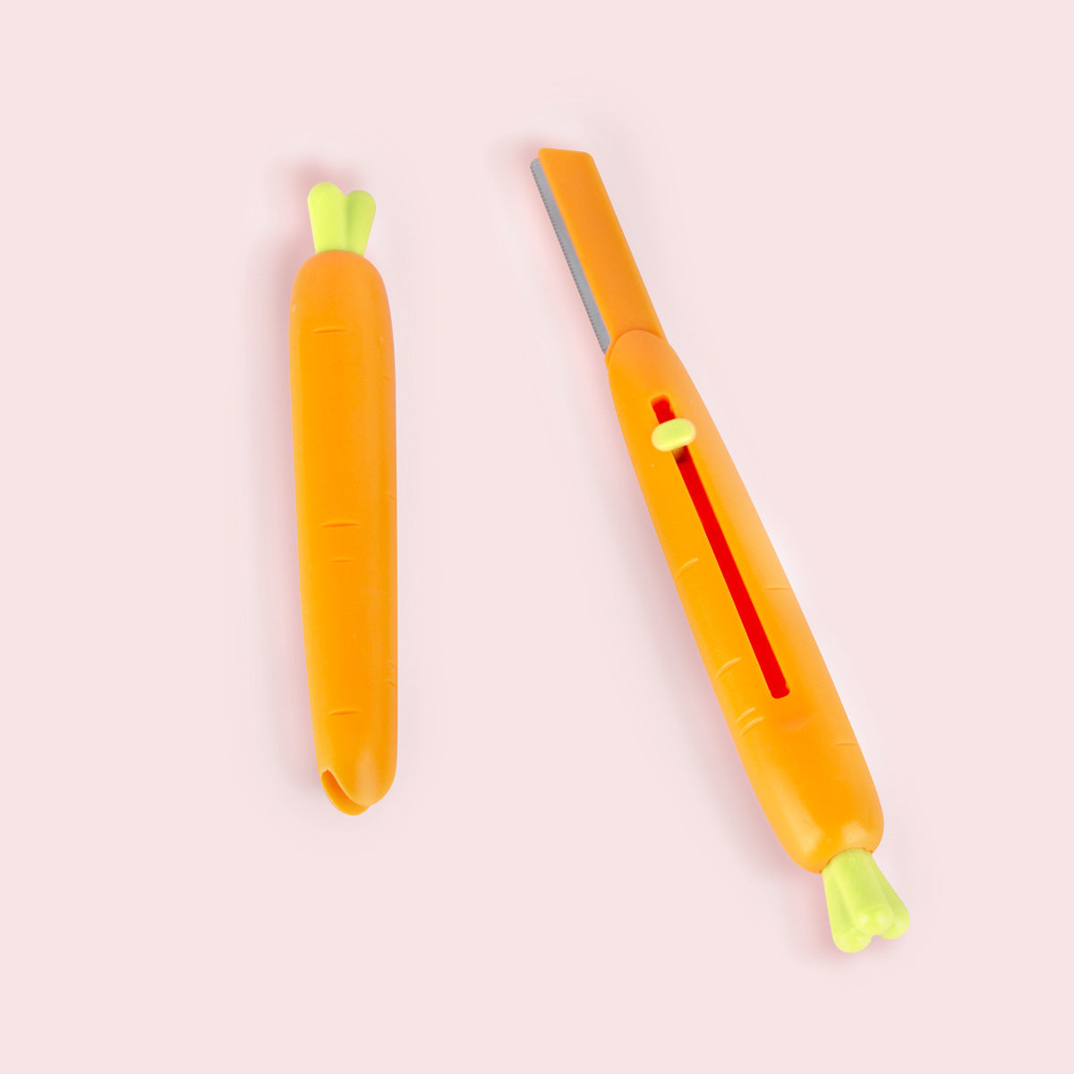 Portable carrot-shaped eyebrow scraper eyebrow trimmer set Anti-scratch eyebrow trimmer Stainless steel eyebrow scraper Beauty eyebrow trimmer tool