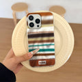 Colorful striped tin foil case suitable for apple 17promax mobile phone case streamer iphone16/13 frosted hard case