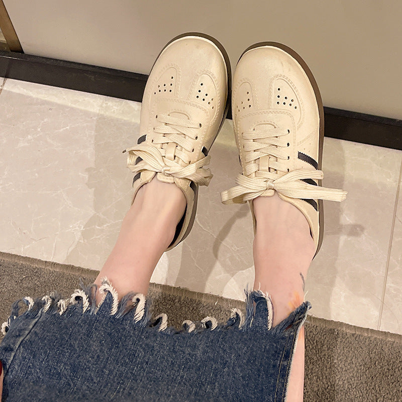 2025 spring/summer new collection: closed-toe loafers - stylish, minimalist, slip-on, korean-style flat rope-tie half shoes