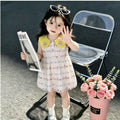 Summer princess cute girls' dress new pink cartoon baby tulip sleeveless sweet dress