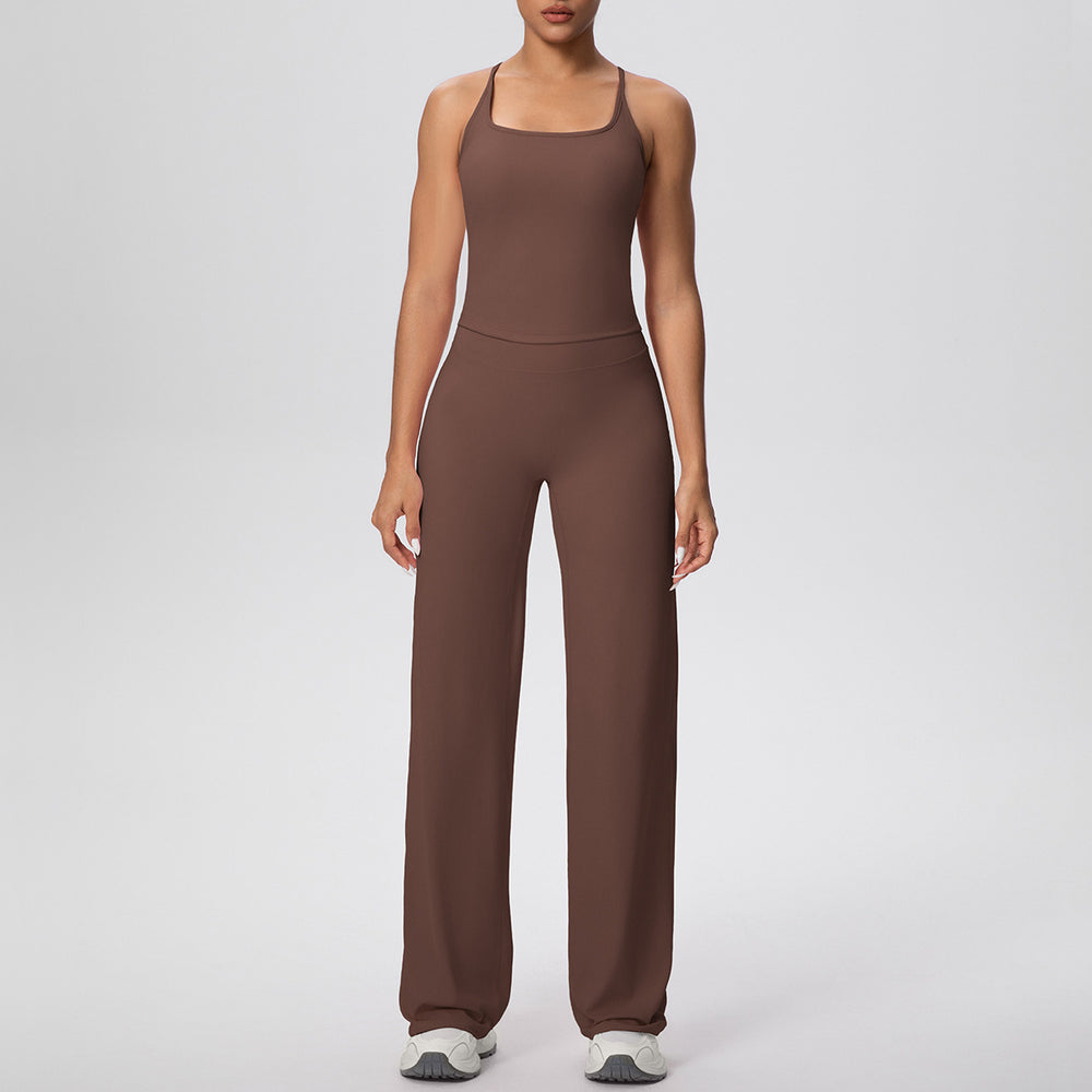 Cloud-feel casual quick-drying sports beautiful back peach butt yoga suit outdoor training running fitness suit two-piece set