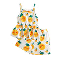 Baby clothing kids set pineapple pattern white suspender tops+shortstwo-piece set children's clothing