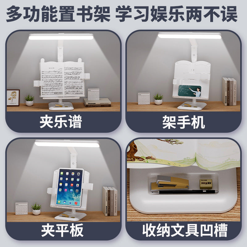 Multifunctional bookshelf table lamp eye protection learning kids college student dormitory homework reading led bedroom bedside lamp