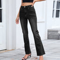 Fashion cross-border export  new arrival  low waist washed casual slightly flared high elastic silm denim pants for women