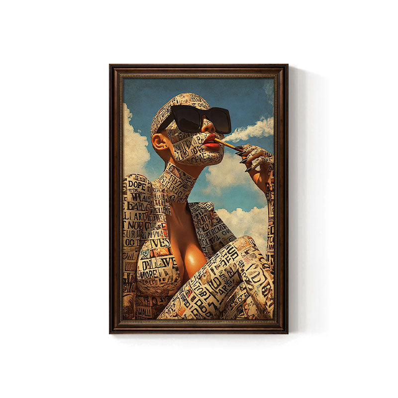 Cigar bar hanging painting American retro beautiful woman bar KTV box wall decoration painting industrial style tobacco and alcohol shop mural