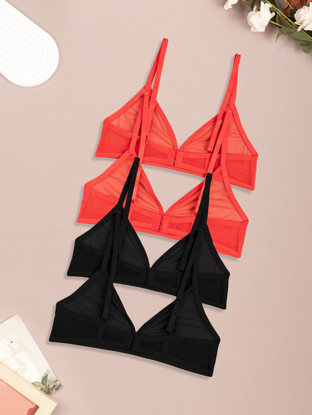 french sexy transparent three-point women's bra small breast mesh intimates hot girl ultra-thin style