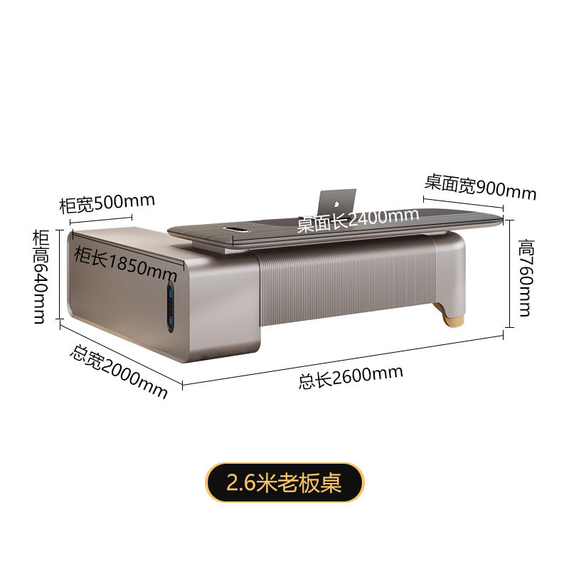 President's desk, executive desk, ceo desk, minimalist luxury chairman's office furniture, high-end office desk and chair set