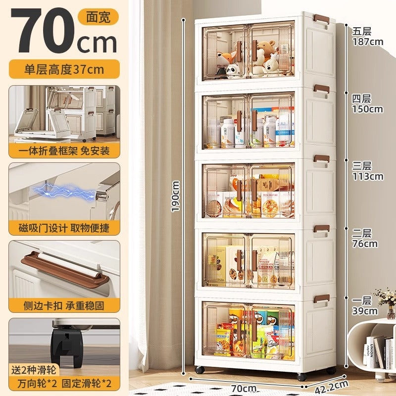 Younai Shelf Household Baby Children's Locker Clothes Toy Organizing Cabinet Free Installation Folding Storage Cabinet