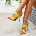 European and american chic: versatile pointed-toe open-toe heeled mules - french retro style, sexy and elegant