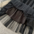 Xiaoxiangfeng wears frenchclassy sense of beads round neck waist suit outwearhigh waist mesh pleated skirt
