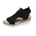 Wish  new arrival  fashion tie back fish mouth thick sole fly weaving casual women's sandals 43 size cross-border plus size