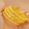 wholesale 24k gold plated bangle dubai wedding indian nigerian women's bridal gold sand bangle jewelry