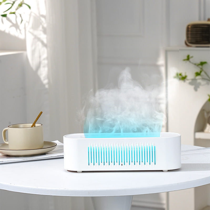 colorful simulated flame aromatherapy machine usb air diffuser ultrasonic essential oil large mist humidifier