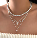 Stacked sweater necklace wholesale cross-border fashion multi-layer design pendant jewelry women's versatile autumn and winter beaded necklace