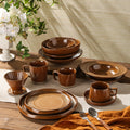 Vintage chic ceramic dinnerware - restaurant & hotel grade, unique ribbed design, steak & western cuisine plates, high-style deep dishes for home use