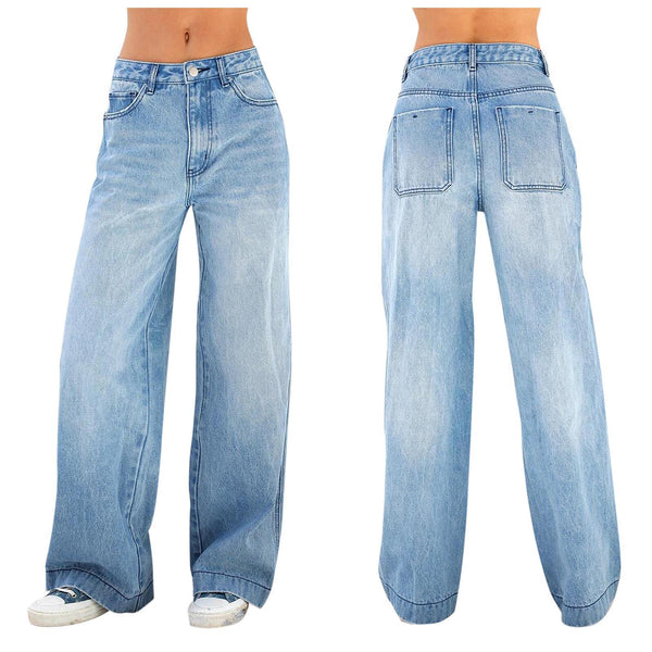 European and American   supply loose retro fashion denim trousers women
