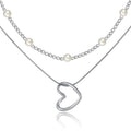 Double-layered pearl necklace for women stylishelegancecasual natural stone beaded clavicle chain fashionclassy sense necklace