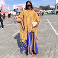European and american cross-border women's fashion:  summer new arrival - stylish and elegant striped double-breasted oversized long shirt dress