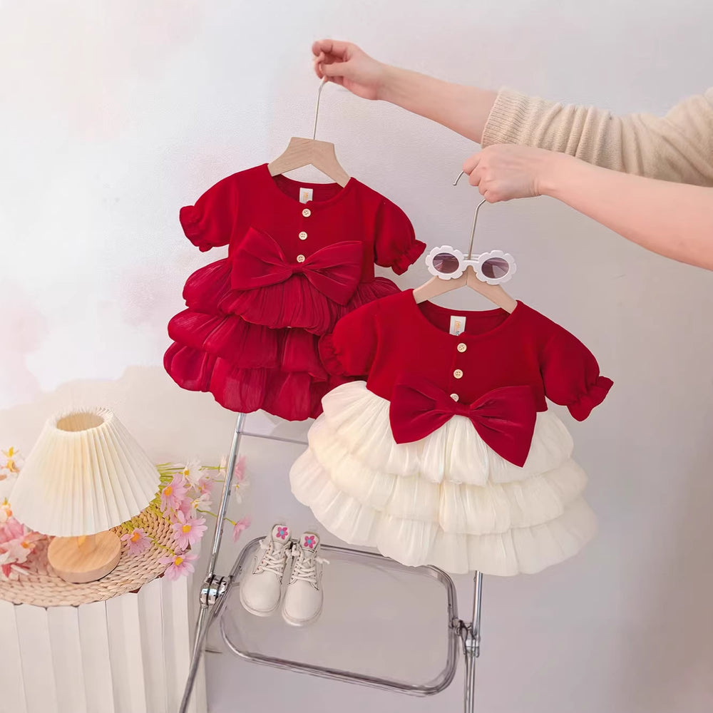 Girls' new princess dress  - stylish summer dress for little girls, perfect for first birthday parties and baby showers - puffy and fluffy!