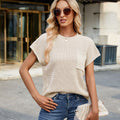 Fashion cross-border women's clothing  independent station  spring and summer foreign trade elegant casual short vest vest sweater