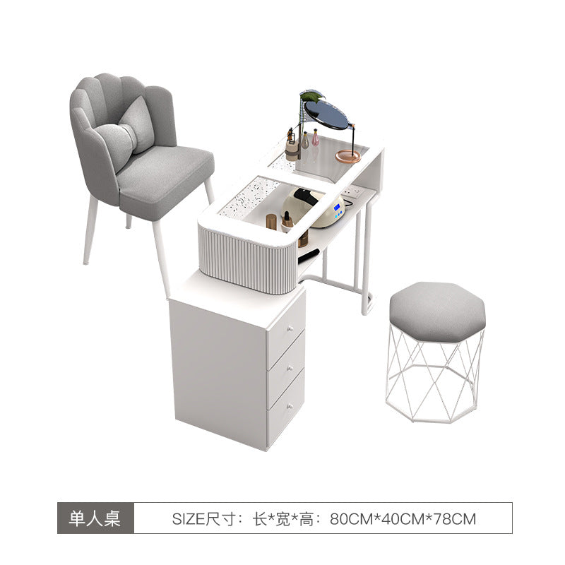 Cream style manicure table and chair set Japanese manicure table special price economical single double ins Internet celebrity multi-function