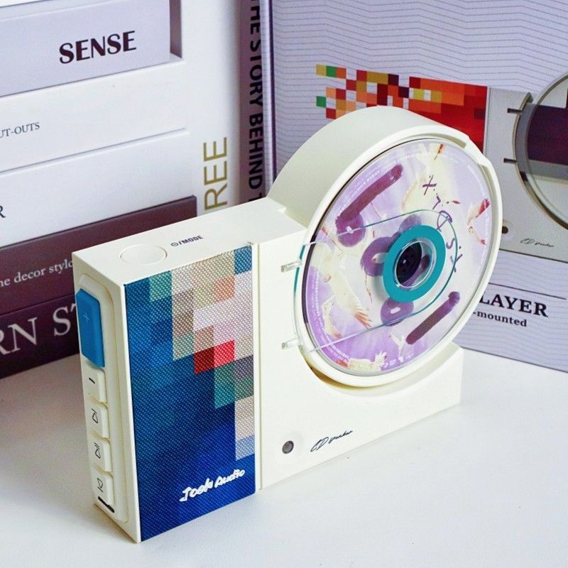 Wall-mounted cd player - retro audiophile grade, high-fidelity audio, desktop player with bluetooth, integrated cd player and speaker system