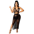 Amazon summer collection: european & american style sexy cutout tassel knit beach dress set - direct from the cross-border factory