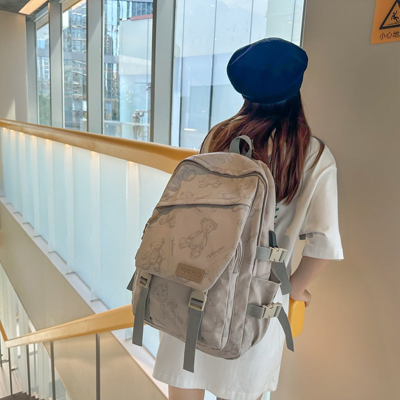 New fashionable youth campus high school student schoolbag, large-capacity backpack, female college student junior high school casual backpack