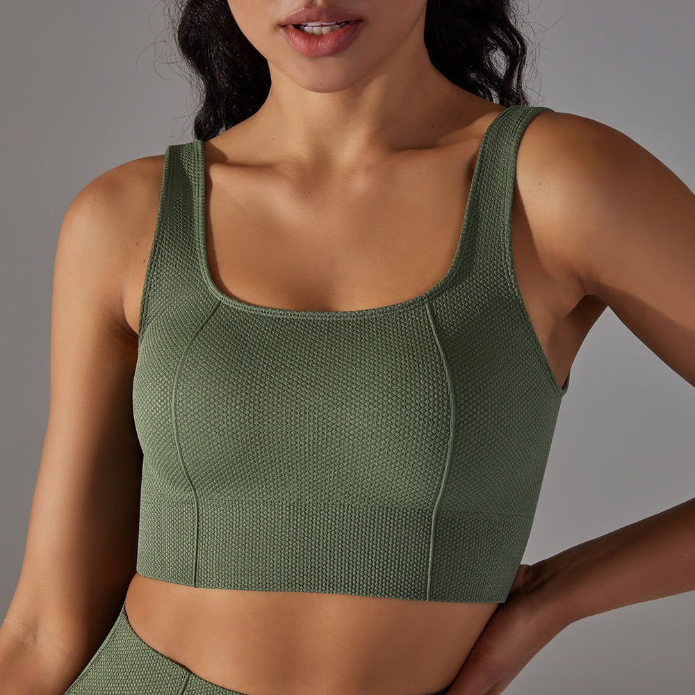 Multi-organ jacquard seamless yoga wear sexy back sports bra topsbubble wrap push-up running fitness vest