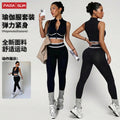 yoga clothing suit zipper vest style tight outwearcontrast colorfashion fitness clothing yoga sports suit for women