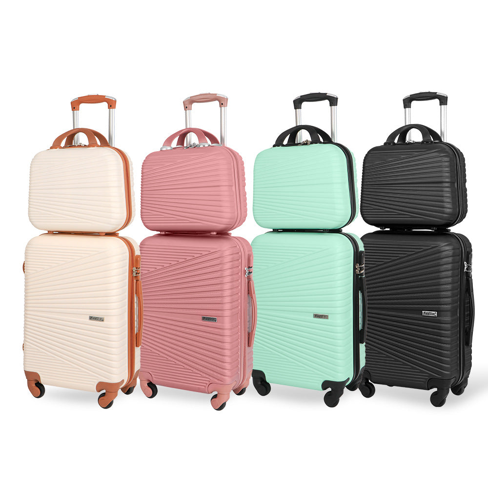 Cross-border explosive high-value suitcase large-capacity universal wheel trolley case ABS five-piece zipper case password box