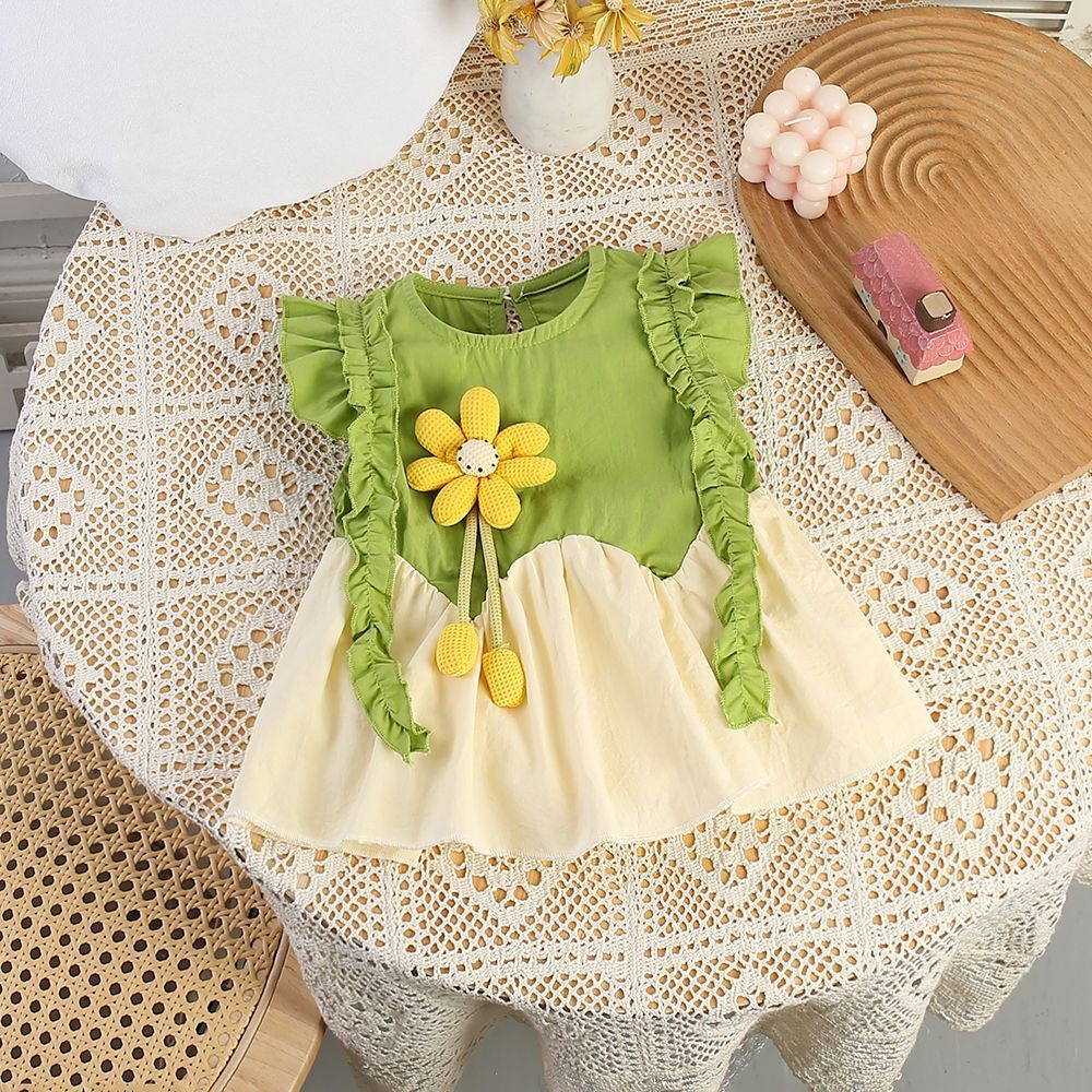 newborn & infant sleeveless summer dress - lace trim tank dress - floral princess dress - summer romper