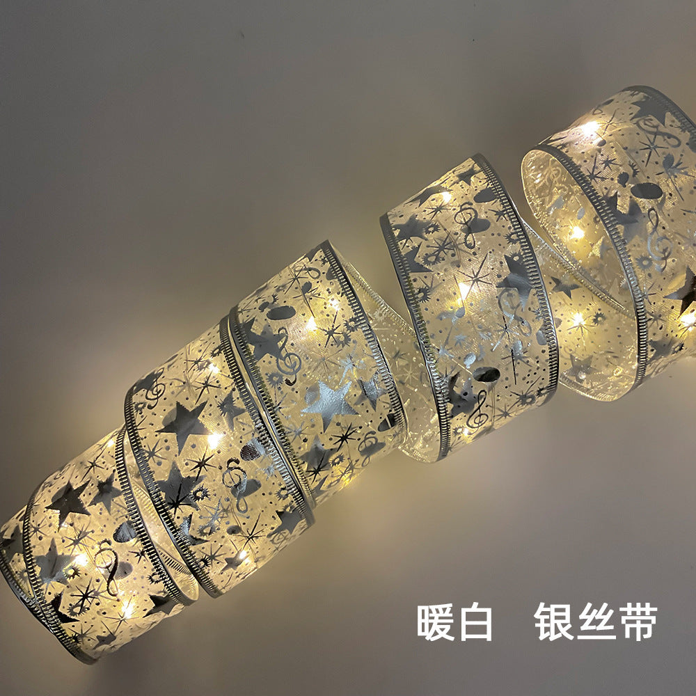 LED Bouquet Gift Box Christmas Ribbon Lights Colored Lights Flashing String Lights Gypsy Bedroom Closet Christmas Decorative Lights