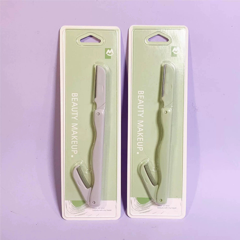 Keqi 3-pack of foldable eyebrow trimming knives, beauty tools, eyebrow trimming blades, women's eyebrow shaving knives collection