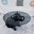 Designer stylish creative popular animal hippopotamus coffee table living room for home italian normcore tempered glass small coffee table