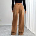 American brown star raw edge patch wide-leg jeans women's high waistloose floor-length straight-leg pants cross-border hot sale