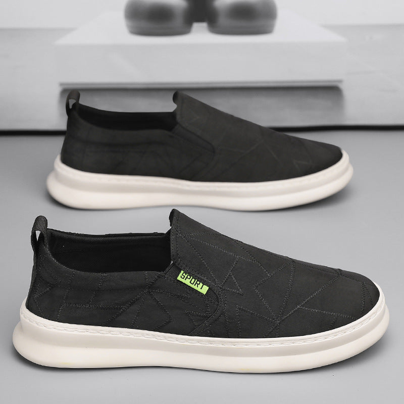 Canvas shoes men's summer breathable casualflats sneakers easiest for match work shoes slip-on lazy old beijing cloth shoes