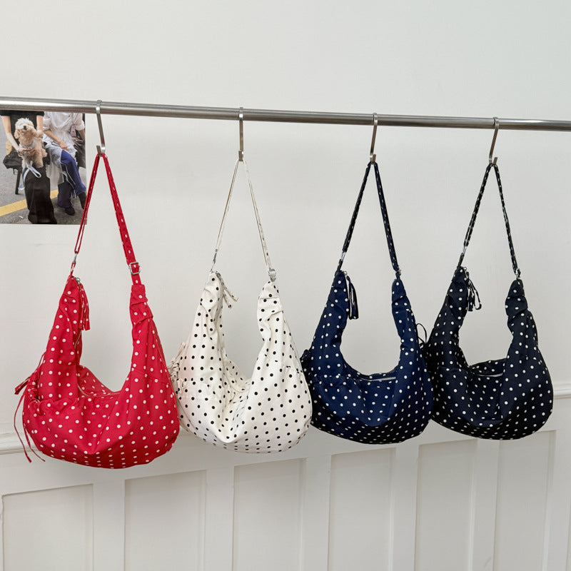K-style 2026new arrivalcasualeasiest for match dumpling bag women's bag work clothing shoulder bag polka dotfashionsweet crossbody bag